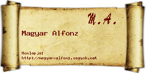 Magyar Alfonz névjegykártya